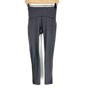 Lululemon Leggings Size 4 Heathered Gray Train Times 7/8 Pant 25" Yoga Stretch